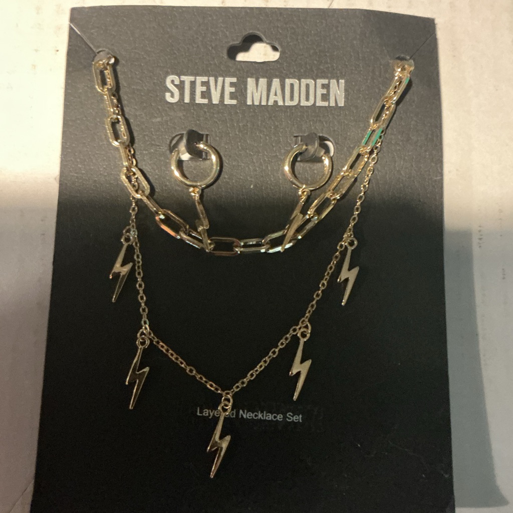 Steve Madden Gold Lightning Bolt Jewelry Set